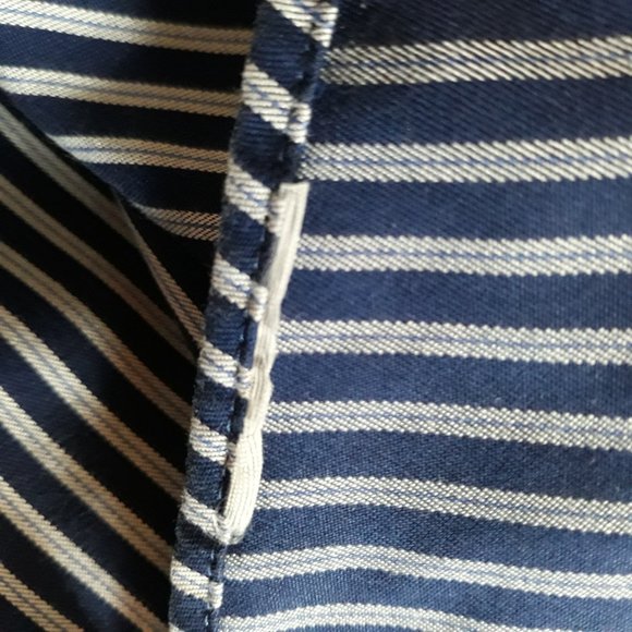 Michael Kors Men’s 16 1/2 34/35 Non Iron Blue Striped Button Down Dress Shirt - Picture 10 of 10